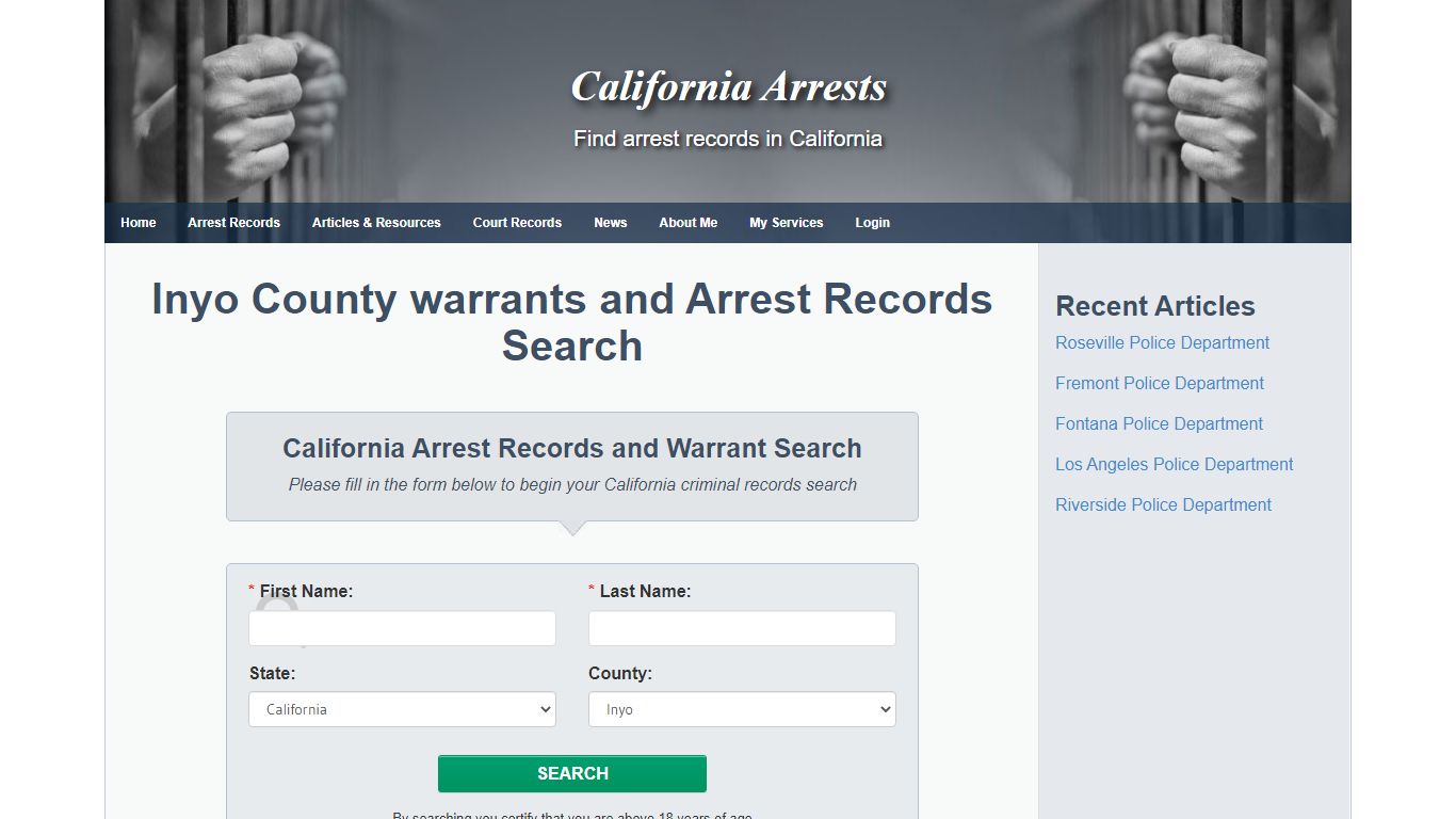 Inyo County warrants and Arrest Records Search - California Arrests